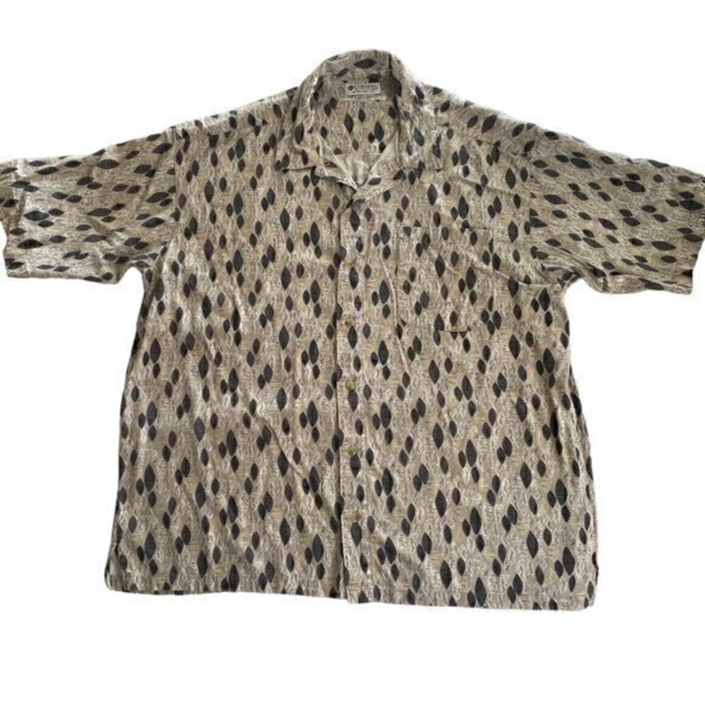 Vintage Columbia Mens Shirt Button Down Collar Y2K Geometric Print Size XXL